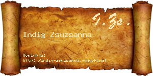 Indig Zsuzsanna névjegykártya